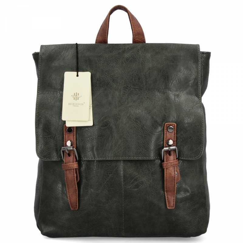 Modny Plecak Damski Vintage firmy Herisson Zielony