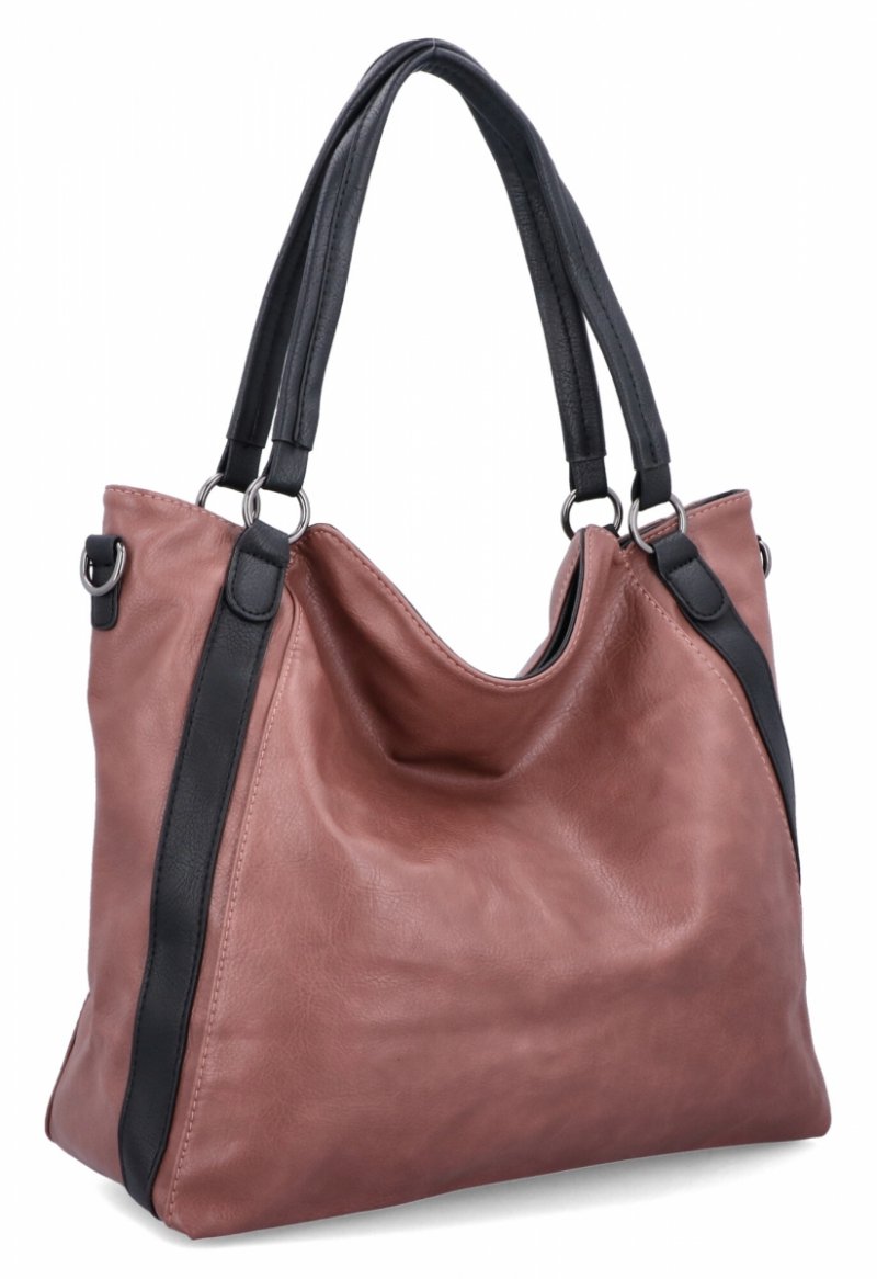 Duża Torebka Damska Shopper Bag firmy Hernan Brudny Róż