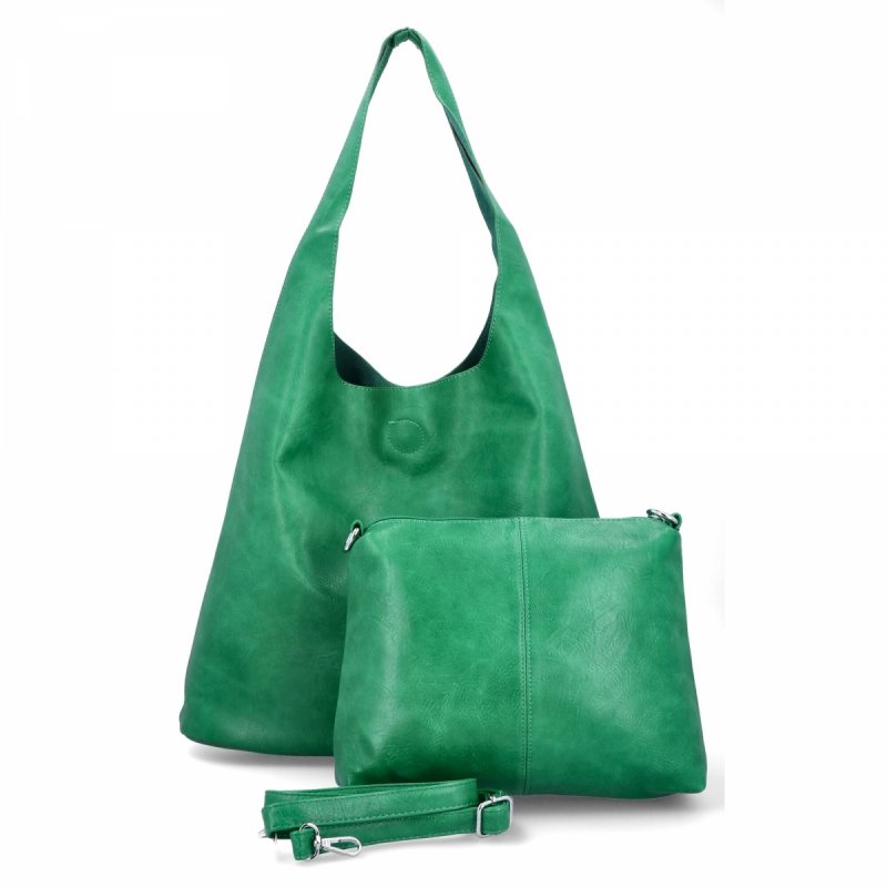 Duża Torebka Damska XL Shopper Bag z Kosmetyczką firmy Herisson Zielona
