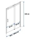 REA - Drzwi prysznicowe przesuwne NIXON-2 150cm