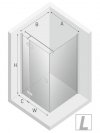 NEW TRENDY Kabina prysznicowa drzwi pojedyncze uchylne REFLEXA BLACK 90x80x200 POLSKA PRODUKCJA 