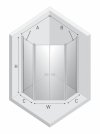 NEW TRENDY Kabina prysznicowa New Soleo Light Gold, pięciokątna, drzwi podwójne 90x90x195 K-1668