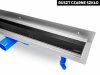 OKEDA Przyścienny odpływ liniowy OKEDA® PRIME LINE™ - BLACK GLASS - CZARNE SZKŁO 70cm 21700.06