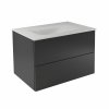 BESCO Szafka Akya Classic Gun Metal Połysk 66 z umywalką biały matt + klik-klak chrom #KAC-66-MGC