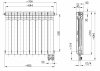ARMATURA KRAKÓW KFA Grzejnik aluminiowy G500F/D/8 z dolnym lewym zasilaniem kątowym 789-083-44