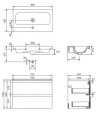 CERSANIT - Set C469 - Szafka łazienkowa z umywalką MODUO 80 cm kolor Kaszmir  S801-592
