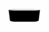 BESCO Wanna wolnostojąca Lova B&W 160x74 + klik-klak chrom czyszczony od góry #WWM-160LBKC
