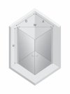 NEW TRENDY Kabina prysznicowa NEW SOLEO GUNMETAL BRUSHED 2D prostokątna U 90x100x195 szkło czyste 6mm Active Shield - wahadłowe K-2181