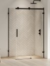 NEW TRENDY Kabina prysznicowa SOFTI BLACK X 1D prostokątna L 100x80x200 szkło czyste 8mm Active Shield 2.0 EXK-5375