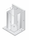 NEW TRENDY Kabina prysznicowa PRIME GUNMETAL BRUSHED 2D kwadratowa przyścienna U 80x80x200 szkło czyste 6mm Active Shield 2.0 K-4956