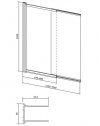 CERSANIT - Parawan nawannowy dwuskrzydłowy złoty LARGA 140x115  S164-071
