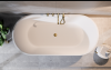 BESCO Wanna wolnostojąca Deeva 150x75 + maskownica odpływu czarna matt #WWA-150-DCZ
