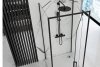 REA - Kabina Prysznicowa Przyścienna RAPID SWING Black-Czarna  /drzwi 90 + ścianka 80 x2 + ramię x2/