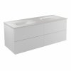 BESCO Szafka Akya Classic Biały Połysk 131 z umywalką biały matt + klik-klak czarny matt #KAC-131-MMB