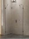 NEW TRENDY Kabina prysznicowa AVEXA GUNMETAL BRUSHED 1D pięciokątna asymetryczna L 100x80x200 szkło czyste 6mm Active Shield 2.0 - drzwi lewe EXK-3837