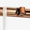 NEW TRENDY Kabina prysznicowa PRIME COPPER BRUSHED 2D kwadratowa 80x80x200 szkło czyste 6mm Active Shield 2.0 D-0808A/D-0809A