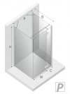 NEW TRENDY Kabina prysznicowa przyścienna drzwi uchylne REFLEXA BLACK 110x80x200 POLSKA PRODUKCJA 