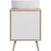Oltens Hedvig szafka 50 cm podumywalkowa wisząca biały połysk/dąb nova 60202060