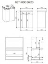 ELITA Szafka z umywalką SET KIDO 50 2D WHITE HG PDW 169098/RE020500118060