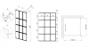 INVENA Kabina walk-in szkło - geometryczna kratka profil czarny 120 x 200 AK-32-127-S 