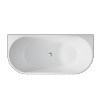 BESCO Wanna przyścienna Leya B&W 170x78 + syfon chrom #WASB-170-L