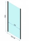 REA - Kabina Prysznicowa Przyścienna RAPID SLIDE Black-Czarna  /drzwi 150 + ścianka 80 x2 + ramię x2/