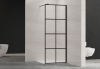 INVENA Kabina walk-in szkło - geometryczna kratka profil czarny 110 x 200 AK-32-117-S 