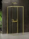 NEW TRENDY Kabina prysznicowa drzwi podwójne przesuwne PRIME LIGHT GOLD 100x100x200 K-1195