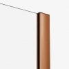 NEW TRENDY Kabina prysznicowa SMART COPPER BRUSHED 1D walk-in U 100x200 szkło czyste 8mm Active Shield 2.0 - WSPORNIK SKOŚNY EXK-7769-WU