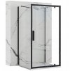 REA - Kabina Prysznicowa Przyścienna RAPID SWING Black-Czarna  /drzwi 120 + ścianka 80 x2 + ramię x2