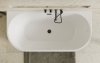 BESCO Wanna wolnostojąca Vica New B&W 160 + klik-klak czarny z przelewem slim #WAS-16VNBCZ