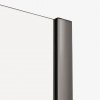 NEW TRENDY Kabina prysznicowa SMART GUNMETAL BRUSHED 1D walk-in U 130x200 szkło czyste 8mm Active Shield 2.0 - WSPORNIK SKOŚNY EXK-7944-WU