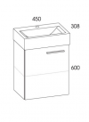 ELITA Szafka z umywalką TINY 45 1D WHITE MATT PDW 168301/RE020450155290
