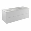 BESCO Szafka Akya Classic Biały Połysk 131 z umywalką biały matt + klik-klak biały #KAC-131-MMW