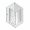 NEW TRENDY Kabina prysznicowa SMART GOLD BRUSHED 1D prostokątna U 100x120x200 szkło czyste 8mm Active Shield 2.0 - UCHWYT RELING EXK-7564