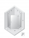 NEW TRENDY Kabina NESTA chrom 1D pięciokątna L 80x80x200 czyste 6mm Active Shield 2.0 K-3685