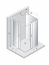 NEW TRENDY Kabina prysznicowa PRIME GUNMETAL BRUSHED 2D prostokątna przyścienna P 100x80x200 szkło czyste 6mm Active Shield 2.0 K-4970