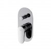 CERSANIT - Bateria wannowo-natryskowa podtynkowa INVERTO chrom z boksem, uchwyty 2 design in 1: chrom i czarny  S951-313