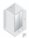 NEW TRENDY Drzwi wnękowe AVEXA XR BLACK 1D L 110x200 szkło czyste 6mm Active Shield 2.0 EXK-6841/EXK-6842