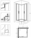 DEANTE Kabina prysznicowa kwadratowa FUNKIA szkło grafitowe 90x90x185 KYC_441K