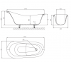 OMNIRES Wanna wolnostojąca 175X82cm ATENA COMFORT M+ ATENA174BCP