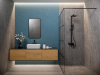 INVENA Kabina walk-in szkło - geometryczna kratka profil czarny 100 x 200 AK-32-107-S 