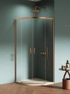 NEW TRENDY Kabina prysznicowa PRIME COPPER BRUSHED  2D półokrągła R55 90x90x200 szkło czyste 6mm Active Shield 2.0 K-3591