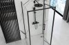 REA - Kabina Prysznicowa Przyścienna RAPID FOLD Black - Czarna /drzwi 80 + ścianka 100 x2 + ramię x2