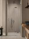 NEW TRENDY Drzwi wnękowe NESTA GUNMETAL BRUSHED 1D P 80x200 czyste 6mm Active Shield 2.0 D-0928A