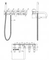 OMNIRES Bateria wannowa 5-otworowa podtynkowa Y miedź Y1237/1CP