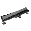 AQUALINE Odpływ liniowy przyścienny 2w1 ze stałym syfonem czarny 120cm LS04BK1200