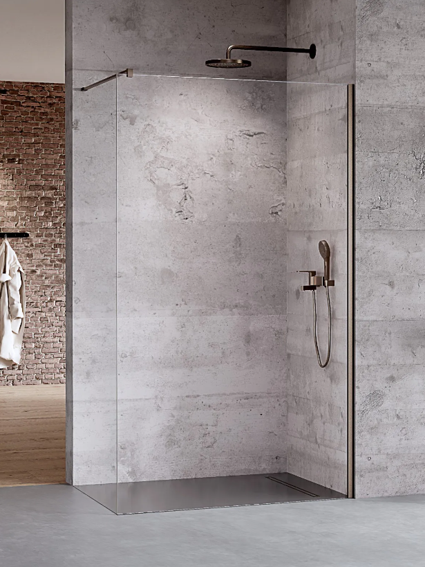 NEW TRENDY Kabina ścianka walk-in NESTA 110x200 Gunmetal Brushed K