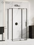 NEW TRENDY Kabina przyścienna SMART BLACK 130x80x200 EXK-4183