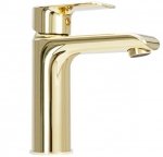 REA - Bateria umywalkowa BLOOM Gold Złota Niska